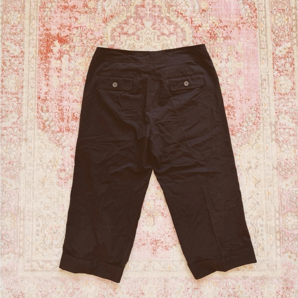 Larry Levine, Black Button-Detail Cropped Pants Vintage - Picture 2 of 3